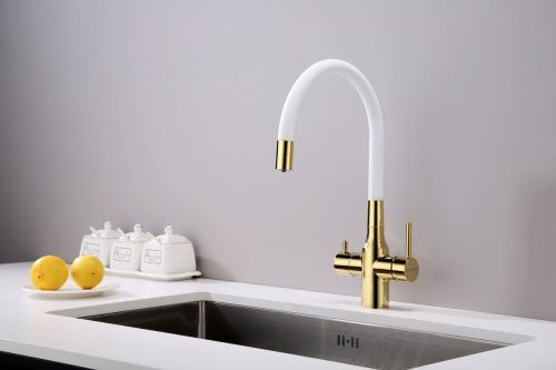 Смеситель для кухни Paulmark SALIX Sa213419-Gw на мойку золото - фото 3