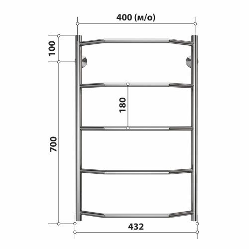 Полотенцесушитель водяной Stelmix 4670078541222 45х80 хром - фото 3