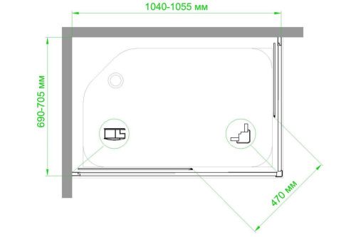 Душевой уголок Royal Bath HPD RB7105HPD-C-ST 105х70 стекло матовое профиль сатин без поддона - фото 5