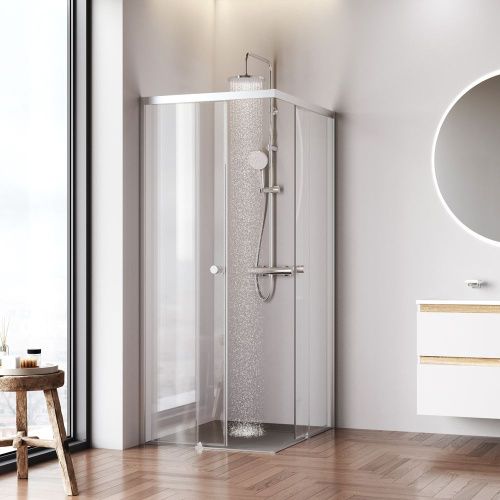 Душевой уголок Am.Pm X-joy W94G-403-100280-MТ1К 100х80 стекло прозрачное профиль хром без поддона - фото 3