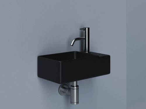 Раковина из сантехнического фарфора Ceramica Nova ELEMENT CN5045MB 40х20 подвесная цвет черный 1 отверстие под смеситель - фото 5