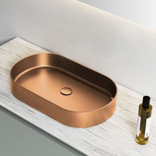 Раковина из нержавеющей стали AltroBagno Eterno AltroBagnoEterno001027RaSp 60х40 накладная цвет медь - фото 5