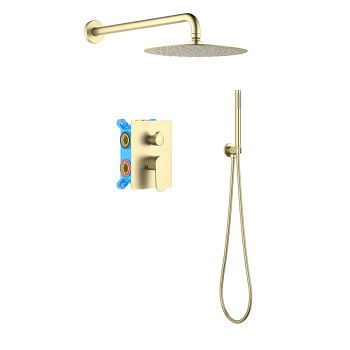 Душевая система Aquatek Оберон AQ1272BG встраиваемая в стену цвет золото