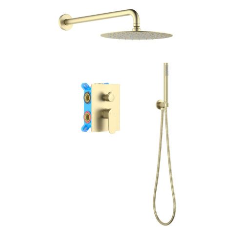 Душевая система Aquatek Оберон AQ1272BG встраиваемая в стену цвет золото