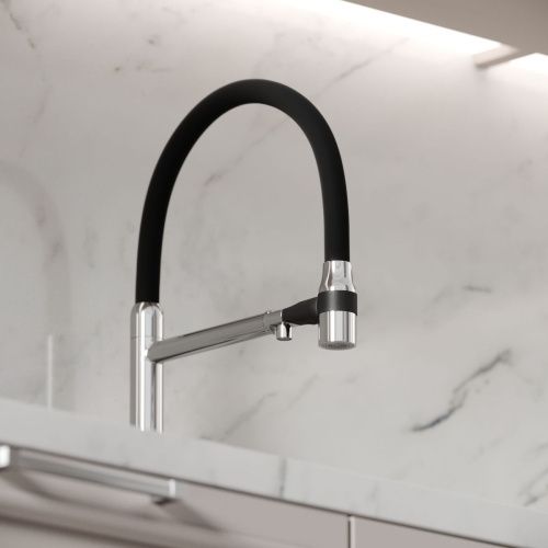 Смеситель для кухни Sancos Garda SC4009CH на мойку черный/хром - фото 4