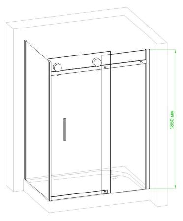 Душевой уголок Royal Bath RB9012B RB9012B-R 120х90 стекло прозрачное профиль хром без поддона