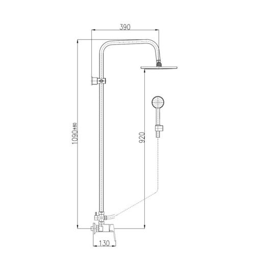 Душевая стойка RavSlezak Seina SE982.5/3 настенная цвет хром - фото 2