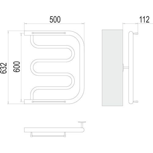 Полотенцесушитель водяной Terminus 4620768881336 50х65 хром - фото 3