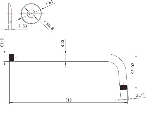 Держатель верхнего душа LeMark LM8029C хром - фото 2