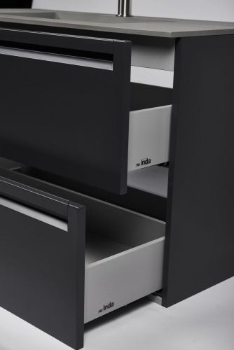 Тумба с раковиной Inda Piccadilly INDA Piccadilly 80RC Cemento 80х50 подвесная цвет коричневый - фото 4