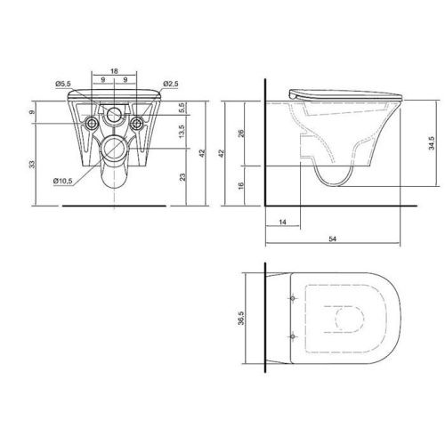 Унитаз подвесной Antonio Lupi Sanitary CABO1 белый с сиденьем микролифт безободковый душевой смыв - фото 2