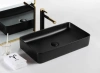 Раковина керамическая Gid Geométrico 53344 60х30 накладная цвет черный без отверстий под смеситель