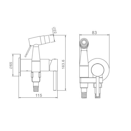 Гигиенический душ со смесителем Raglo R20 R20.54 хром - фото 2