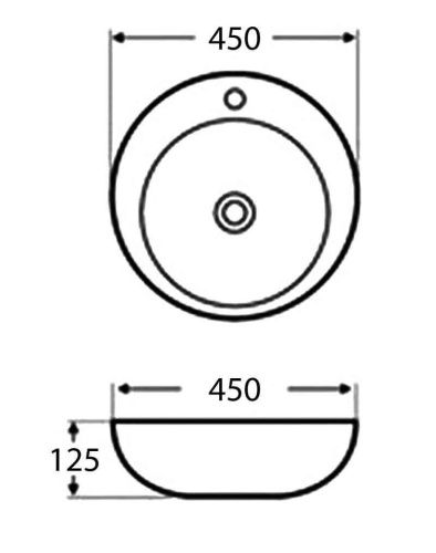 Раковина из сантехнического фаянса BelBagno BB3096 50х50 накладная цвет белый 1 отверстие под смеситель - фото 2
