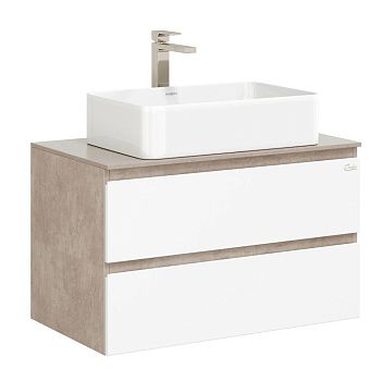 Тумба под раковину Onika Алеста 108054 80х50 подвесная цвет белый/бежевый