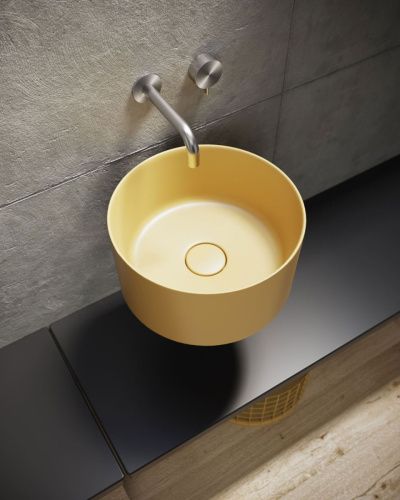 Раковина из сантехнического фарфора Galassia Core 7306OC 40х40 накладная цвет желтый - фото 3