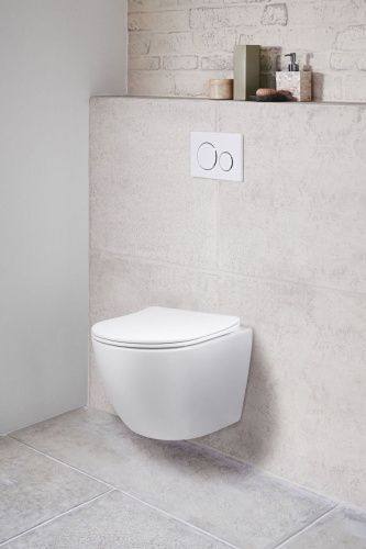 Унитаз подвесной Vincea Globo VT1-14S белый с сиденьем микролифт безободковый душевой смыв