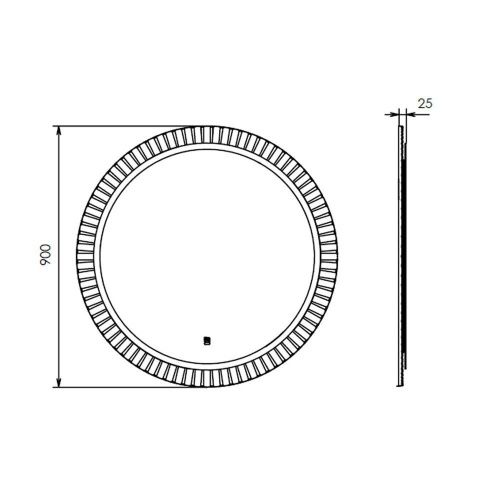 Зеркало с подсветкой Comforty Мадрид 00-00014159CF 90х90 подвесное - фото 2