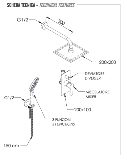 Душевая система Remer Energy EY09LS02UFS20 встраиваемая в стену цвет хром - фото 2