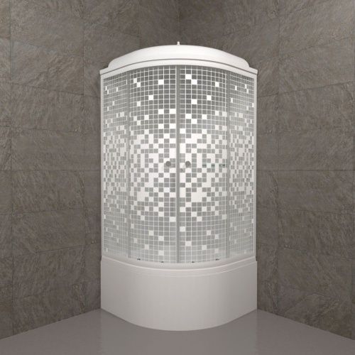 Душевая кабина Тритон Мозаика Щ0000061834 90х90 четверть круга с крышей ориентация универсальная - фото 4