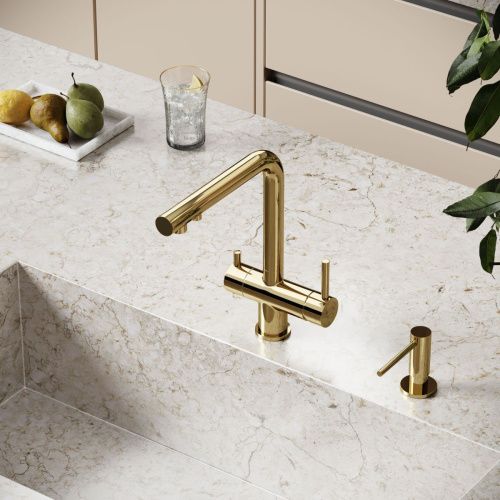 Смеситель для кухни Sancos Foster SC4014ZG на мойку золото - фото 3