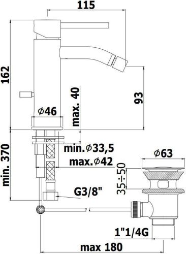 Смеситель Paffoni Light LIG135ST на биде нержавеющая сталь - фото 2