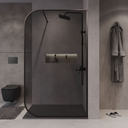 Душевая перегородка Niagara Nova NG-689-12TBLACK 120х200 стекло тонированное профиль черный