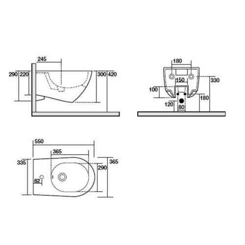 Биде подвесное Kerasan Aquatech 372401*1 цвет белый - фото 2