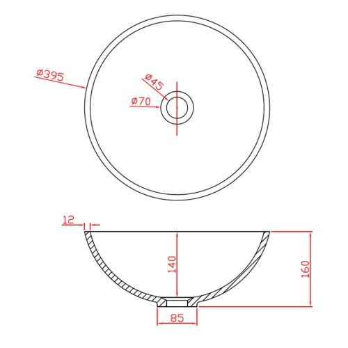 Раковина из искусственного камня MonteBianco Nemi 11102 40х40 встраиваемая цвет белый без отверстий под смеситель - фото 4