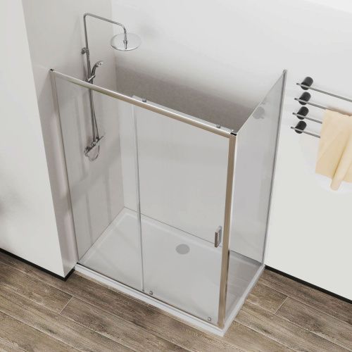 Душевой уголок Vincea City VSR-5CT9011CL 110х90 стекло прозрачное профиль хром без поддона - фото 5