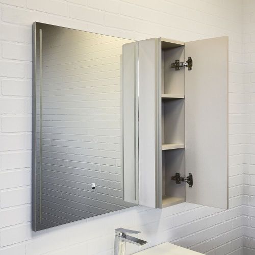 Зеркало-шкаф Comforty Бильбао 00-00014154CF 80х80 подвесной цвет серый - фото 4