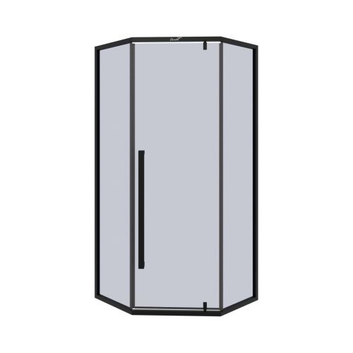 Душевой уголок Cerutti SPA C3AB 90х90 стекло прозрачное профиль черный без поддона - фото 2