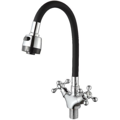 Смеситель для кухни D-Lin D153810-1T на мойку черный/хром - фото 2