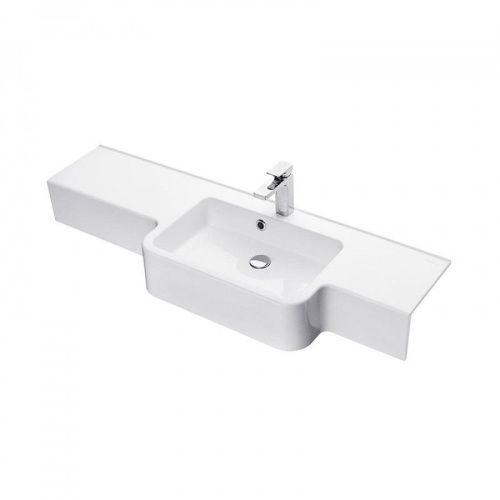 Раковина из искусственного камня Aquaton Hotel 1A709931PI01P 130х40 подвесная цвет белый - фото 2
