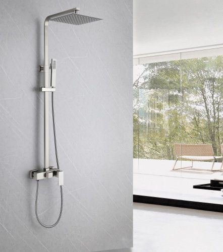 Душевая стойка Abber AF8220SPL настенная цвет серый - фото 2