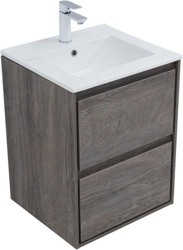 Тумба под раковину Aquanet Милан 00336371 50х50 подвесная цвет коричневый - фото 5