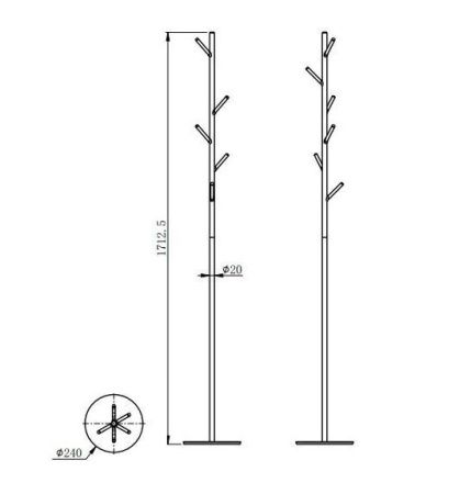 Вешалка напольная для ванной комнаты Wonzon & Woghand WW-V4306-BR