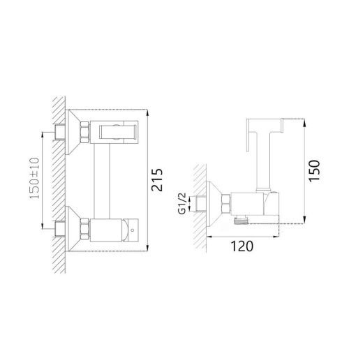 Гигиенический душ со смесителем Maretti Project Black PB30RN69 черный - фото 3