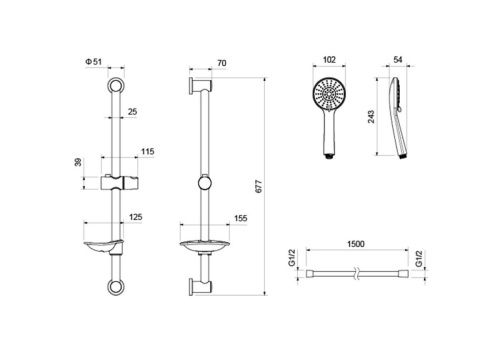Комплект смесителей Aquatek БЕТТА AQ1132MB настенный черный - фото 5