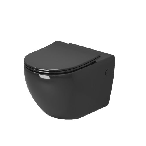 Унитаз подвесной Grossman Color GR-4411blackS черный с сиденьем микролифт безободковый каскадный смыв