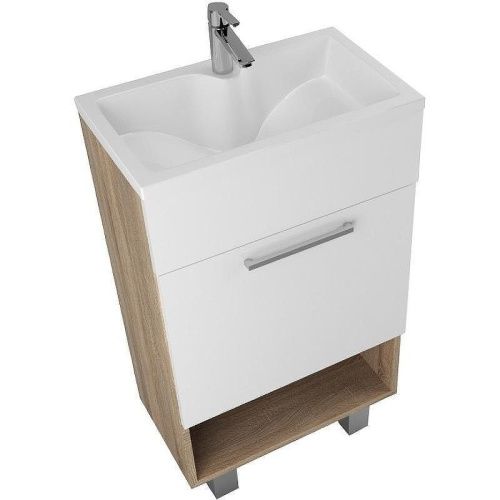 Тумба с раковиной 1MarKa July У85933 50х30 напольная цвет коричневый - фото 2