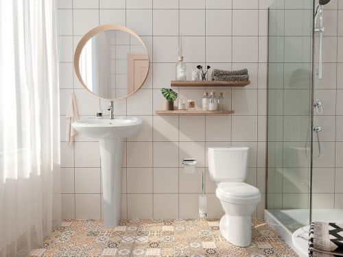 Раковина из сантехнического фарфора Santek Бриз 1WH110451 50х40 подвесная цвет белый 1 отверстие под смеситель - фото 4