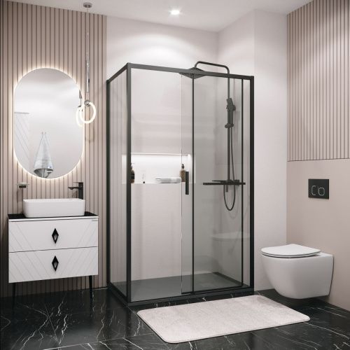 Душевая перегородка Grossman Style 200.K33.05.70.21.00 70х195 стекло прозрачное профиль черный - фото 5