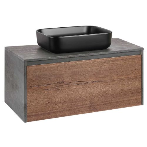 Тумба под раковину Vincea Mesa VMC-2MS100TB 100х50 подвесная цвет коричневый - фото 3