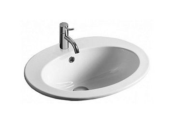 Раковина из сантехнического фаянса Simas S 52 bia 50х50 встраиваемая цвет белый