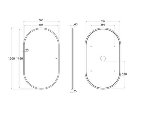 Зеркало с подсветкой Art&Max BARI AM-Bar-500-1200-DS-F 50х120 подвесное - фото 3