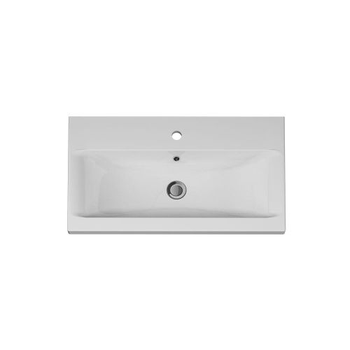 Раковина из сантехнического фарфора Am.Pm Gem M90WCC0752WG 80х40 встраиваемая цвет белый 1 отверстие под смеситель - фото 2