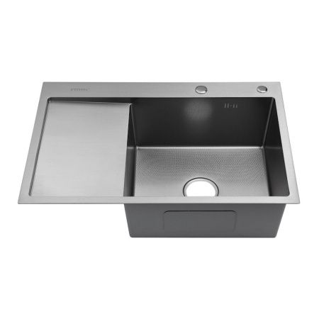 Кухонная мойка Fmark FSC7550L-R 75х50 цвет серый поверхность матовая