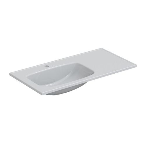 Раковина из искусственного камня СанТа Венера 900173 90х40 накладная цвет белый - фото 3