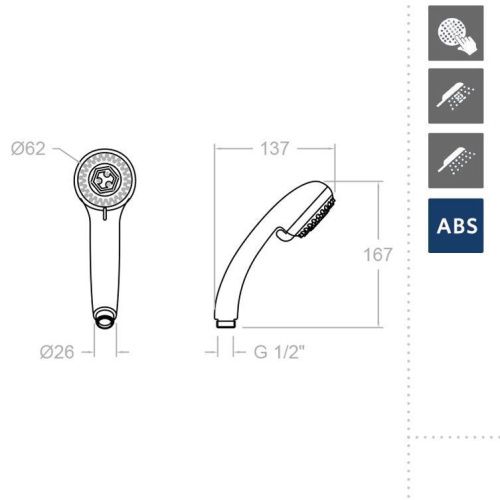 Душевая лейка Ramonsoler Hidroterapia 3544 цвет хром - фото 2
